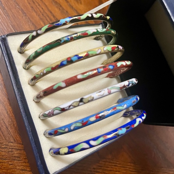 Colorful Enamel Bangle Set - Picture 3 of 4